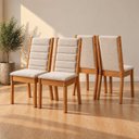 Ver imagem 1 de Kit 4 Cadeiras Estofadas para Mesa de Jantar Evelin