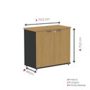 Ver imagem 4 de Armário Baixo para Escritório P25 com 2 Portas Cinza/Samba/Preto