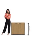 Ver imagem 3 de Armário Baixo para Escritório P25 com 2 Portas Cinza/Samba/Preto