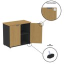 Ver imagem 7 de Armário Baixo para Escritório P25 com 2 Portas Cinza/Samba/Preto