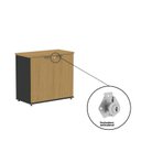 Ver mais imagens de Armário Baixo para Escritório P25 com 2 Portas Cinza/Samba/Preto
