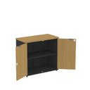Ver imagem 2 de Armário Baixo para Escritório P25 com 2 Portas Cinza/Samba/Preto