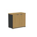 Ver imagem 1 de Armário Baixo para Escritório P25 com 2 Portas Cinza/Samba/Preto