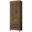 Ver imagem 2 de Guarda Roupa Solteiro 70cm 3 Portas 2 Gavetas Thales Jequitibá S01 - Mpozenato