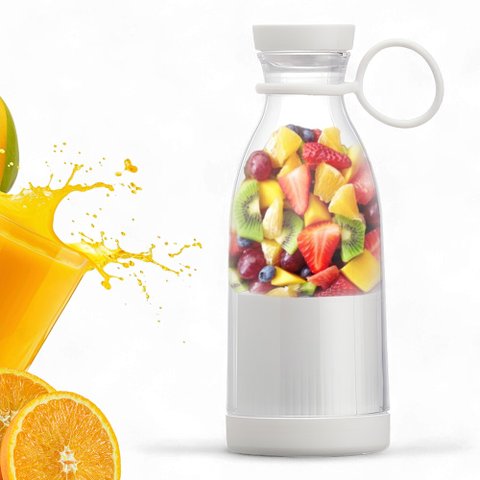 Mini Liquidificador 380ml Usb Branco Portátil com 6 Lâminas