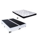 Ver imagem 1 de Cama Box Bipartido Casal Branco + Colchão Espuma D20 138x188x8