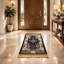 Ver imagem 1 de Tapete Persa Royal Marrom 50x100cm Fio Acetinado - Decoração para Quarto e Sala