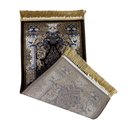 Ver imagem 3 de Tapete Persa Royal Marrom 50x100cm Fio Acetinado - Decoração para Quarto e Sala