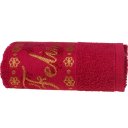 Ver imagem 1 de Toalha de Rosto Feliz Natal Bordada Jacquard 45x68cm Vermelho