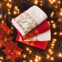 Ver imagem 5 de Toalha de Rosto Feliz Natal Bordada Jacquard 45x68cm Vermelho