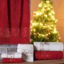 Ver imagem 2 de Toalha de Rosto Feliz Natal Bordada Jacquard 45x68cm Vermelho