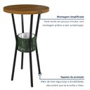 Ver imagem 7 de Mesa Bistrô Redonda com Porta Gelo Madeira Maciça e Aço 70cm Verde/Preto/Nature