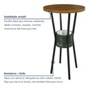 Ver imagem 5 de Mesa Bistrô Redonda com Porta Gelo Madeira Maciça e Aço 70cm Verde/Preto/Nature