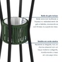 Ver imagem 4 de Mesa Bistrô Redonda com Porta Gelo Madeira Maciça e Aço 70cm Verde/Preto/Nature