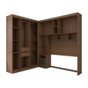 Ver imagem 5 de Guarda-roupa Casal Modulado Fortaleza 7 Portas 4 Gavetas com Espelho Jatoba/grafite - Panorama Móvei