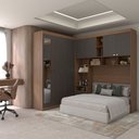 Ver imagem 1 de Guarda-roupa Casal Modulado Fortaleza 7 Portas 4 Gavetas com Espelho Jatoba/grafite - Panorama Móvei