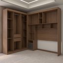 Ver imagem 6 de Guarda-roupa Casal Modulado Fortaleza 7 Portas 4 Gavetas com Espelho Jatoba/grafite - Panorama Móvei