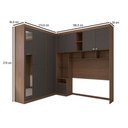 Ver imagem 4 de Guarda-roupa Casal Modulado Fortaleza 7 Portas 4 Gavetas com Espelho Jatoba/grafite - Panorama Móvei