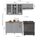 Ver imagem 4 de Armário de Cozinha Modulada Compacta Fidelitá Nara 100% MDF 3 Peças 200cm 8 Portas 2 Gavetas com