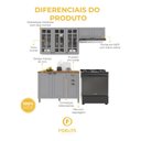 Ver imagem 5 de Armário de Cozinha Modulada Compacta Fidelitá Nara 100% MDF 3 Peças 200cm 8 Portas 2 Gavetas com