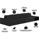 Ver imagem 4 de Sofá Ilha Modular para Sala 432cm com Puff Dublin K01 Veludo Preto e Sintético Preto - Lyam Decor