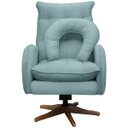 Ver imagem 3 de Poltrona de Amamentação Base Giratória e Balanço em Madeira Angra Veludo - Sofa Store:Veludo Azul Ti