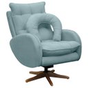 Ver imagem 1 de Poltrona de Amamentação Base Giratória e Balanço em Madeira Angra Veludo - Sofa Store:Veludo Azul Ti