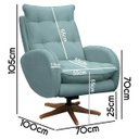 Ver imagem 7 de Poltrona de Amamentação Base Giratória e Balanço em Madeira Angra Veludo - Sofa Store:Veludo Azul Ti