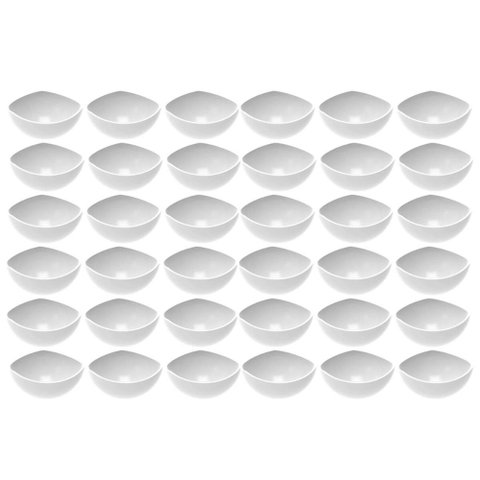 Kit 36 Potes para Sobremesas Doces 265ml Plástico Branco Restaurante Hotel Crippa