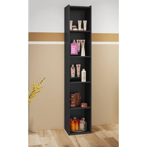 Estante Livreiro Janaina 5 Nichos Preto Ajl