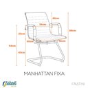 Ver imagem 7 de Kit 2 Cadeiras Office Manhattan Base Fixa Pu Várias Cores Braços Fixos - Fratini