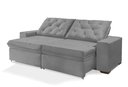 Ver imagem 1 de Sofá Retrátil e Reclinável 2.10m Estilo Estofados - Europa com Softgel D33 Velupluma "prata"