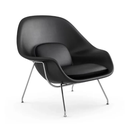 Ver imagem 2 de Poltrona Womb Chair com Puff em Couro Ecológico Preto