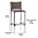 Ver imagem 3 de 6 Banquetas Madri em Alumínio Edícula Cozinha Balcão Área Trama