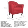 Kit Diva Recamier Diana 185cm Lado Direito e 02 Poltronas Julia Suede Vermelho - ADJ Decor - 4
