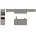 Ver imagem 6 de Armário de Cozinha Modulada 5 Peças CP15 com Pia Inox Castanho/Cinza - Lumil Lumil Móveis