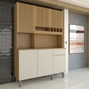 Ver imagem 6 de Cozinha Compacta Luce 6 Portas 1 Gaveta 100% Mdf Amêndoa/off White - Panorama Móveis