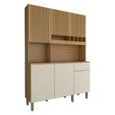 Ver imagem 3 de Cozinha Compacta Luce 6 Portas 1 Gaveta 100% Mdf Amêndoa/off White - Panorama Móveis