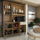 Ver imagem 2 de Cozinha Compacta Luce 6 Portas 1 Gaveta 100% Mdf Amêndoa/off White - Panorama Móveis