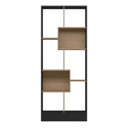 Estante Livreiro com 8 Nichos Preto Fosco/carvalho - Qmovi - 3