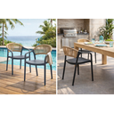 Ver imagem 1 de Cadeira com Braço Área Externa Juna Or Design Polipropileno Cinza Encosto Corda Ratan Sintético