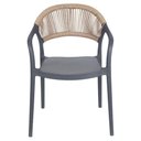 Ver imagem 3 de Cadeira com Braço Área Externa Juna Or Design Polipropileno Cinza Encosto Corda Ratan Sintético