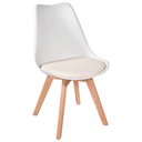 Ver imagem 3 de Kit C/2 Cadeiras Leda - Charles Eames Saarienen Wood com Almofada Branca