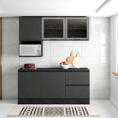 Cozinha Moderna Compacta 180cm 5 Peças Etna Poliman Móveis