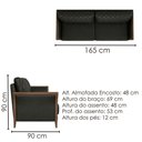 Ver imagem 3 de Sofa 2 Lugares Ambar 165 cm Braços Pes em Madeira Courino Tcs 724 Moll