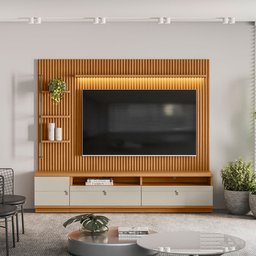 Conjunto Rack e Painel 2 Modulo Lateral Ouro Preto Linea Brasil - 2