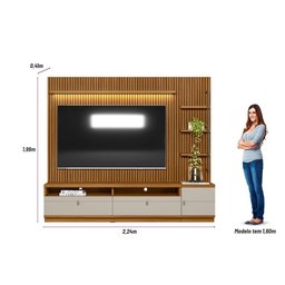 Conjunto Rack e Painel 2 Modulo Lateral Ouro Preto Linea Brasil - 5