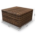 Ver imagem 3 de Conjunto Sofá para Jardim Quadrado Fibra Sintética -Sofá 2 Lugares 2 Poltronas e Mesa Centro -Tecido