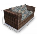 Ver imagem 2 de Conjunto Sofá para Jardim Quadrado Fibra Sintética -Sofá 2 Lugares 2 Poltronas e Mesa Centro -Tecido