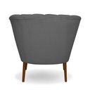 Ver imagem 2 de Poltrona Cadeira Pétala Flor Decorativa Suede Cinza Escuro